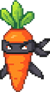 A carrot in a ninja mask